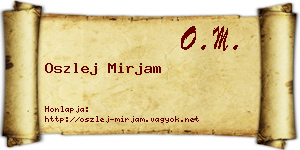 Oszlej Mirjam névjegykártya
